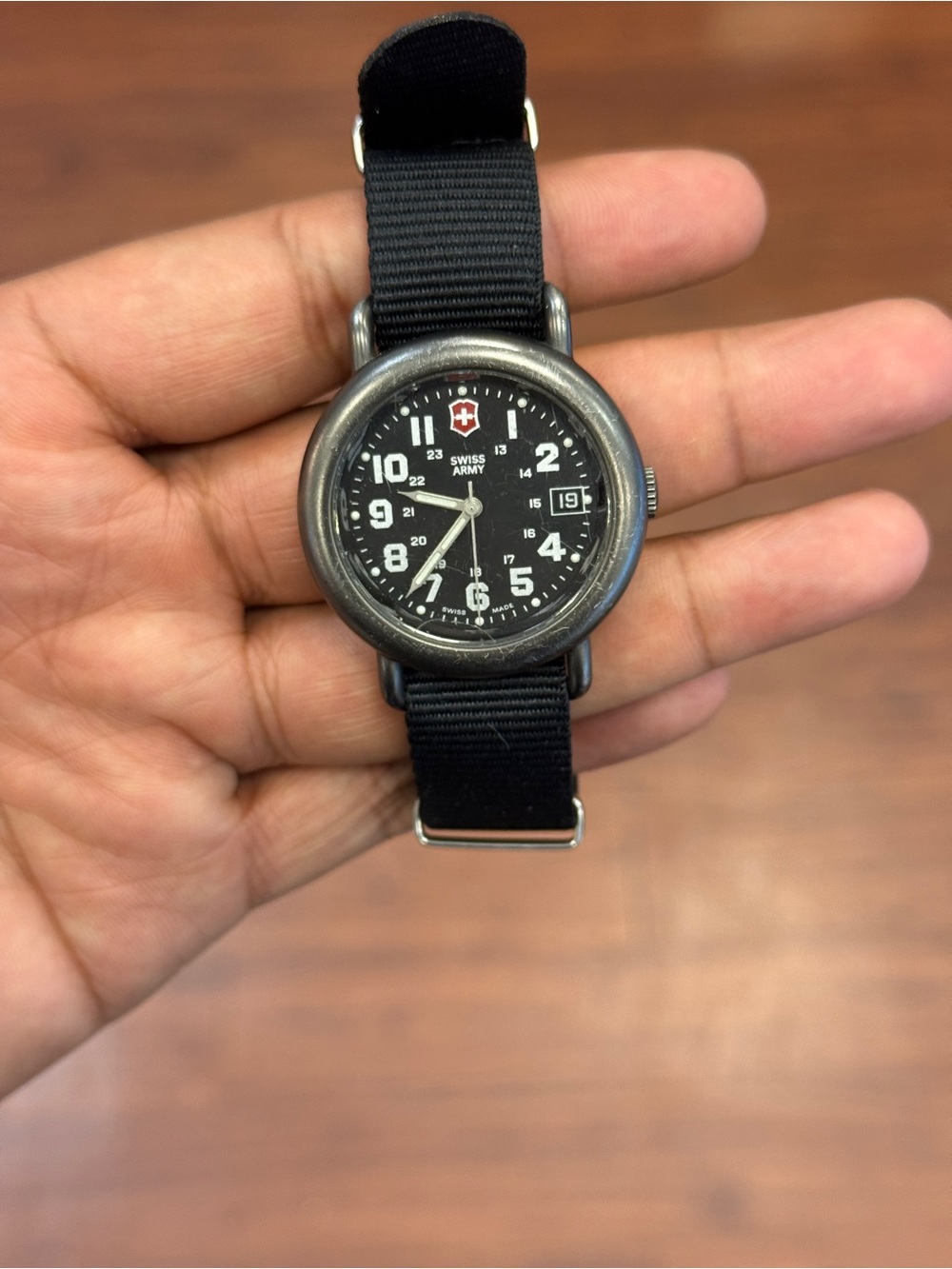 Victorinox Black Dial Field Watch with Black Nylon Strap unisex